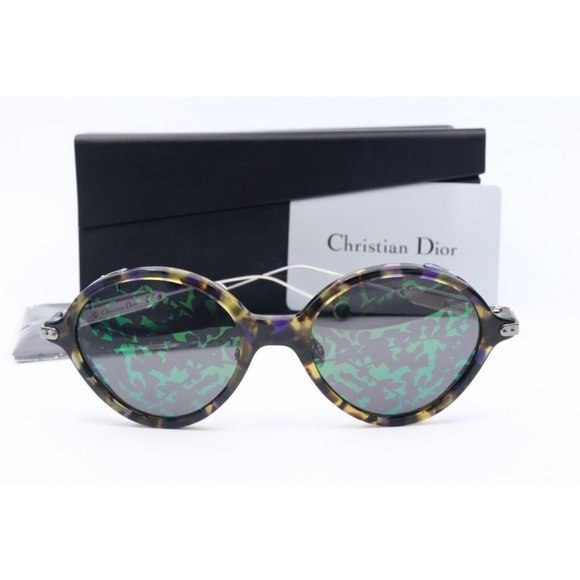 New Christian Dior Umbrage 0X8TW Round Havana Sunglasses Grey Green Mirror Lens- - Picture 2 of 11